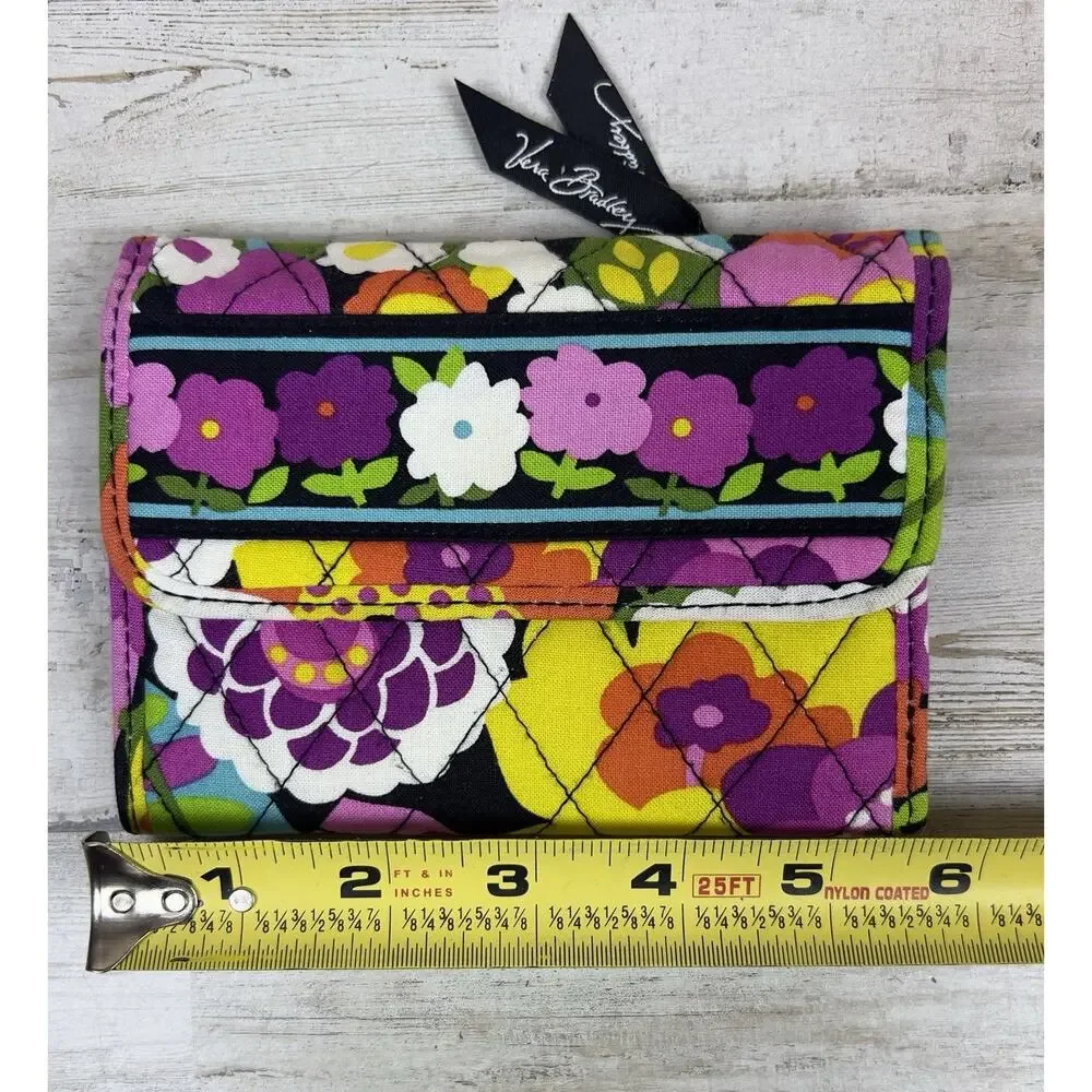 Vera Bradley Wallet Womens Trifold Clutch Quilted Floral ID Coin Purse Organizer - Picture 4 of 5